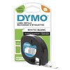 Labeltape Dymo LetraTag plastic 12mm zwart op wit foto