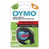 Labeltape Dymo LetraTag plastic 12mm zwart op rood foto
