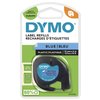 Labeltape Dymo LetraTag plastic 12mm zwart op blauw foto