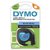 Labeltape Dymo LetraTag plastic 12mm zwart op blauw