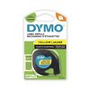 Labeltape Dymo LetraTag plastic 12mm zwart op geel foto