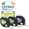 Labeltape Dymo LetraTag 12mm assorti 3 stuks foto