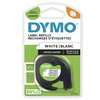 Labeltape Dymo LetraTag papier 12mm zwart op wit foto