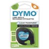 Labeltape Dymo LetraTag plastic 12mm zwart op transparant foto