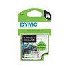 Labeltape Dymo LabelManager D1 nylon 12mm zwart op wit foto