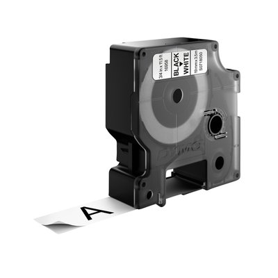 Labeltape Dymo LabelManager D1 nylon 19mm zwart op wit