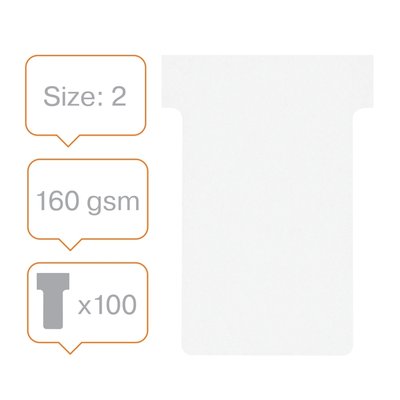 Fiche-T planning Nobo n°2 48mm blanc 100 pièces