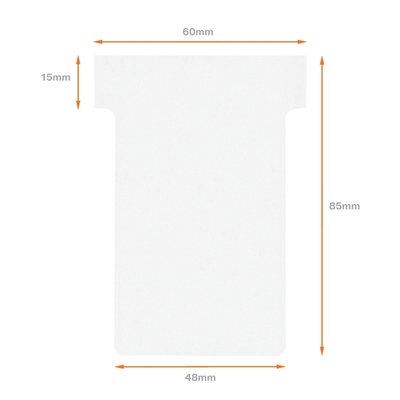 Fiche-T planning Nobo n°2 48mm blanc 100 pièces