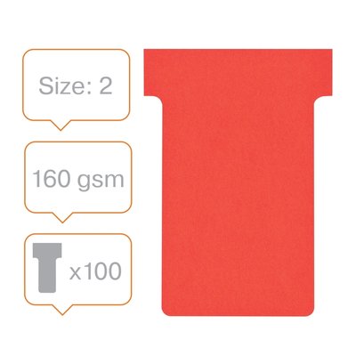 T-kaart Nobo nr.2 48mm rood 100 stuks