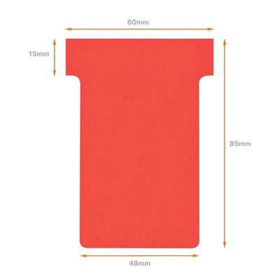 T-kaart Nobo nr.2 48mm rood 100 stuks