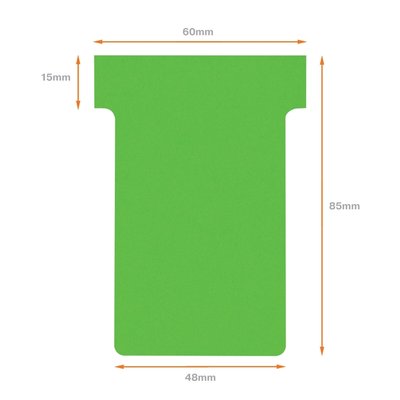 Fiche-T planning Nobo n°2 48mm vert 100 pièces
