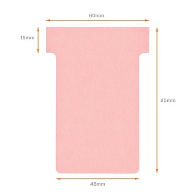 Fiche-T planning Nobo n°2 48mm rose 100 pièces