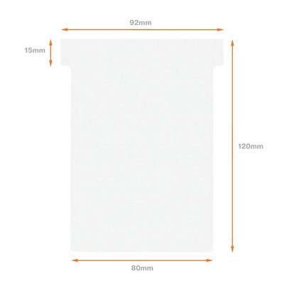 Fiche-T planning Nobo n°3 80mm blanc 100 pièces