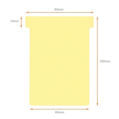 Fiche-T planning Nobo n°3 80mm jaune 100 pièces
