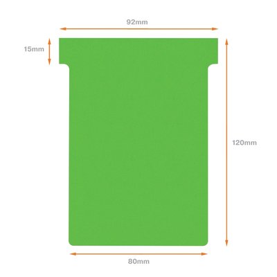 Fiche-T planning Nobo n°3 80mm vert 100 pièces