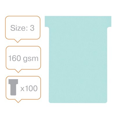Fiche-T planning Nobo n°3 80mm bleu 100 pièces