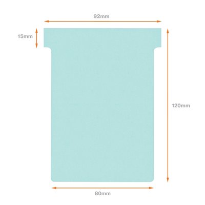 Fiche-T planning Nobo n°3 80mm bleu 100 pièces