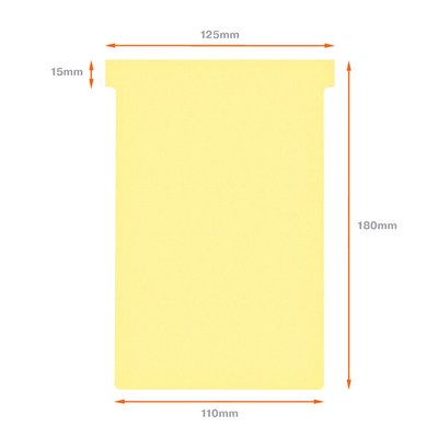 Fiche-T planning Nobo n°4 112mm jaune 100 pièces