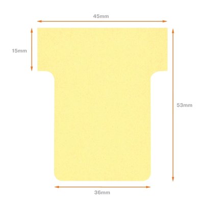 Fiche-T planning Nobo n°1.5 36mm jaune 100 pièces
