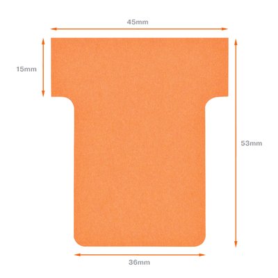 T-kaart Nobo nr 1.5 36mm oranje 100 stuks