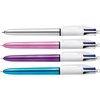 Balpen Bic 4kleuren shine medium zilver/paars/roze/blauw photo