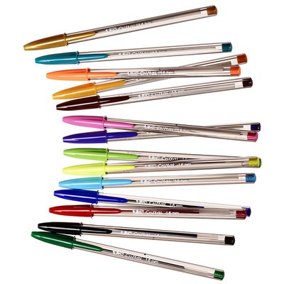 Balpen Bic Cristal large multicolour assorti 15 stuks