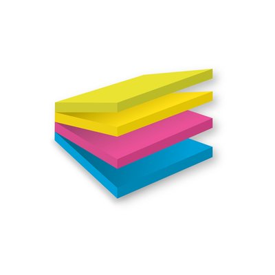 Bloc-mémos Post-it 2014 Super Sticky 76x76mm cube smart Rio 300 feuilles