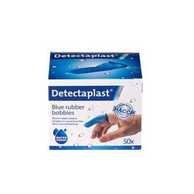 Doigtier Detectaplast caoutchouc bleu 50 pièces