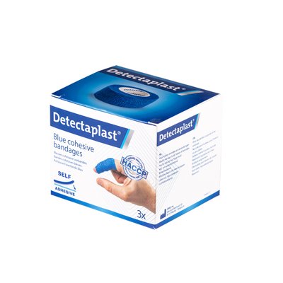 Bande cohésive bleu Detectaplast 2,5cmx4,5m 3 pièces