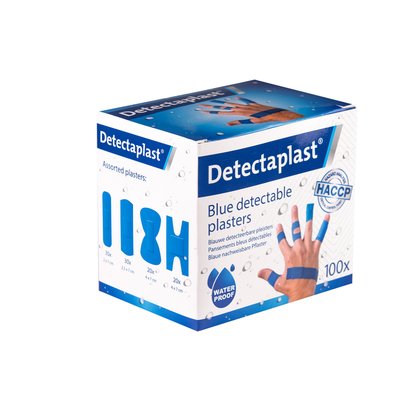 Pansement bleu hydrofuge Detectaplast assorti 100 pièces