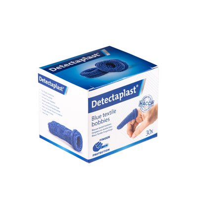 Vingerlingen Detectaplast textiel blauw 30 stuks