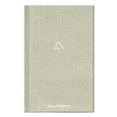 Notitieboek Aurora A5 lijn 192 pagina's 80g linnen grijs