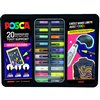 Paintmarker Uni POSCA Groovy Colours assorti metalen koffer à 20 stuks foto
