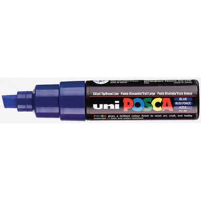 Paintmarker Uni POSCA PC8K breed schuin donkerblauw