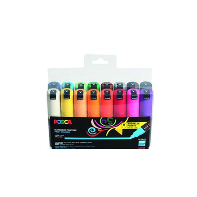 Paintmarker Uni POSCA PC7M breed assorti set à 16 stuks