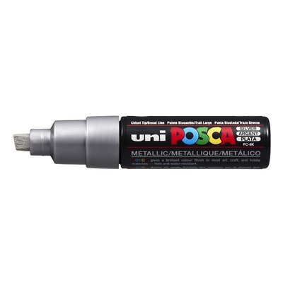 Paintmarker Uni POSCA PC8K breed schuin zilver