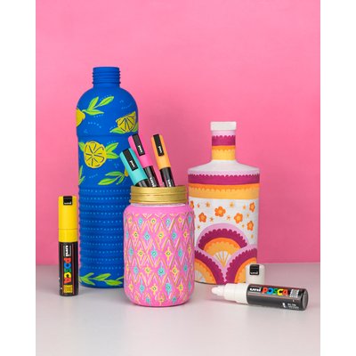 Paintmarker Uni POSCA PC8K breed schuin zilver