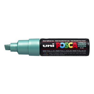 Paintmarker Uni POSCA PC8K breed schuin metallic groen
