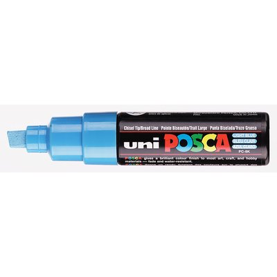 Paintmarker Uni POSCA PC8K breed schuin lichtblauw