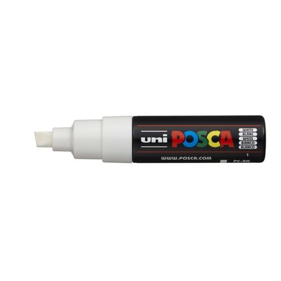 Paintmarker Uni POSCA PC8K breed schuin wit