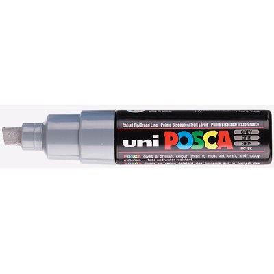 Paintmarker Uni POSCA PC8K breed schuin grijs