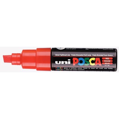 Paintmarker Uni POSCA PC8K breed schuin rood