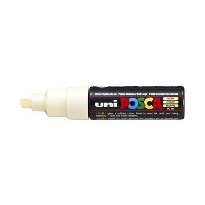 Paintmarker Uni POSCA PC8K breed schuin ivoor