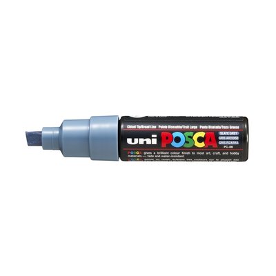 Paintmarker Uni POSCA PC8K breed schuin leisteengrijs