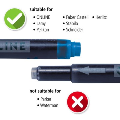 Cartouche d'encre Online Combi bleu nuit boîte 5 pièces