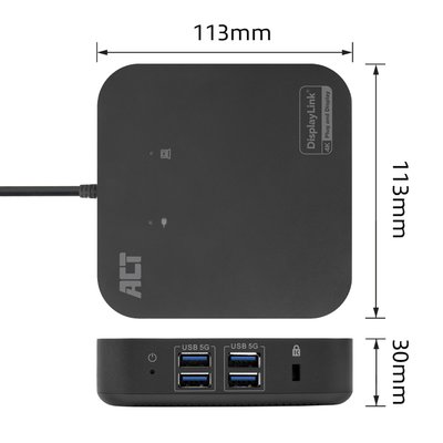 Dockingstation ACT USB-C Dual Monitor met Power Delivery