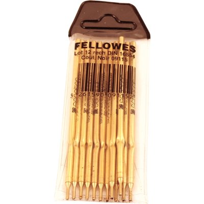 Recharge stylo de comptoir Fellowes DIN noir 12 pièces
