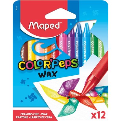 Crayons de cire Maped Color'Peps Was set 12 couleurs
