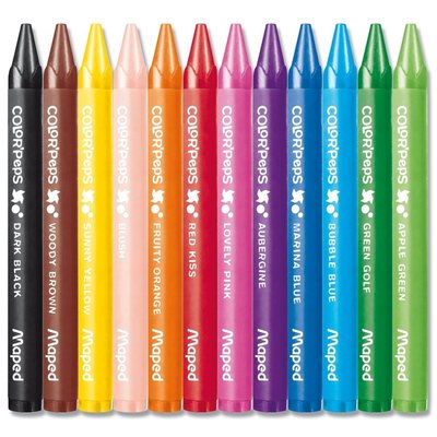 Crayons de cire Maped Color'Peps Was set 12 couleurs