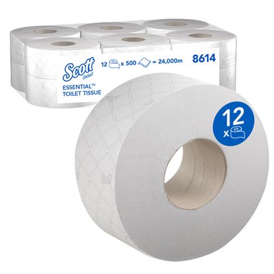 Toiletpapier Scott Essential jumbo 2-laags 200m wit 8614